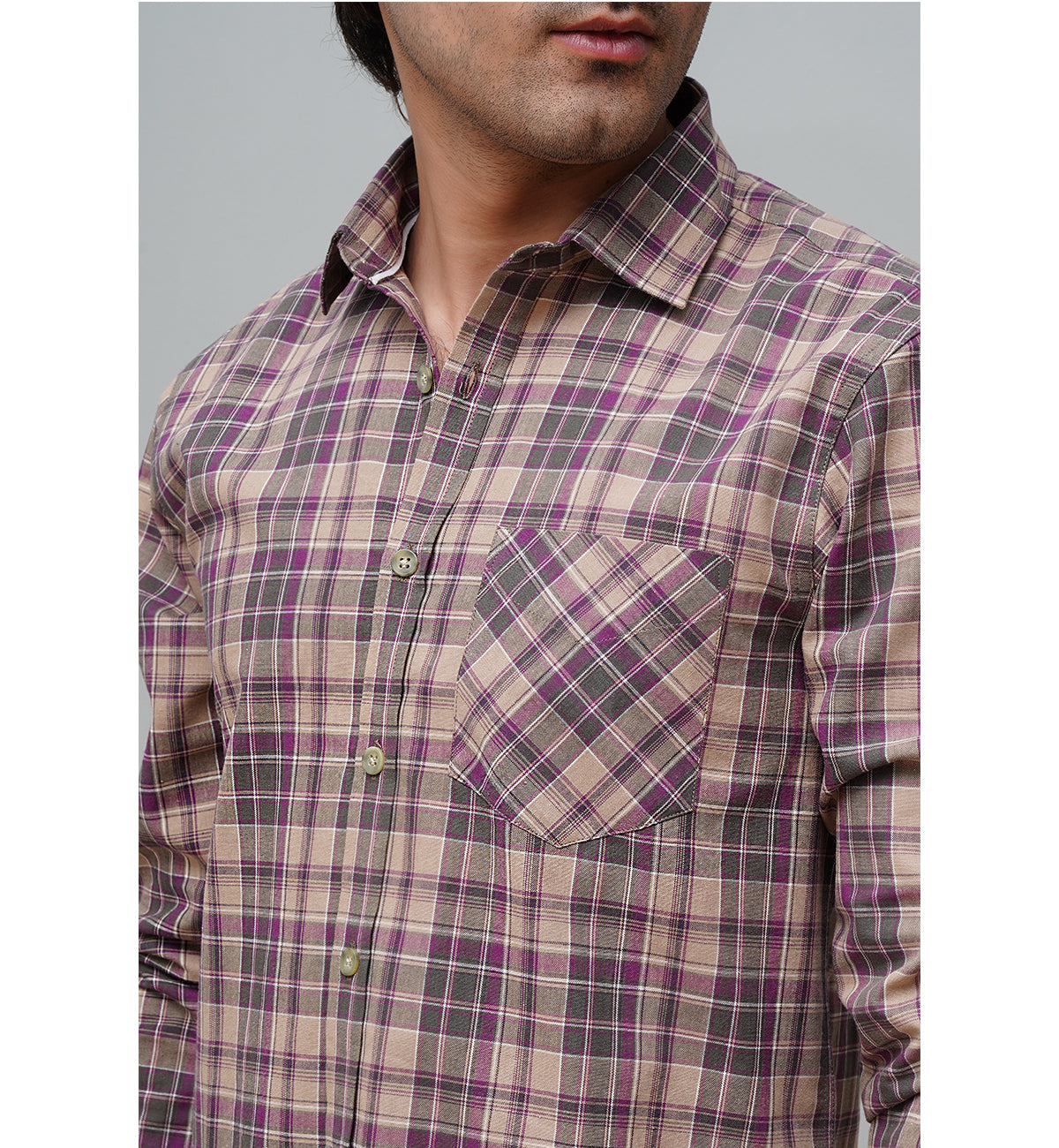 Check Brown Casual Shirt