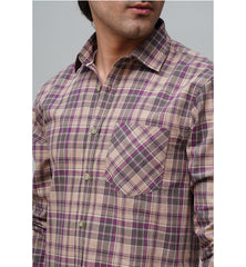 Check Brown Casual Shirt