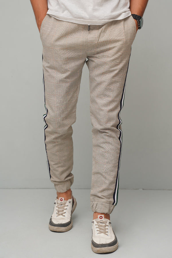 Light Green Check Casual Trouser