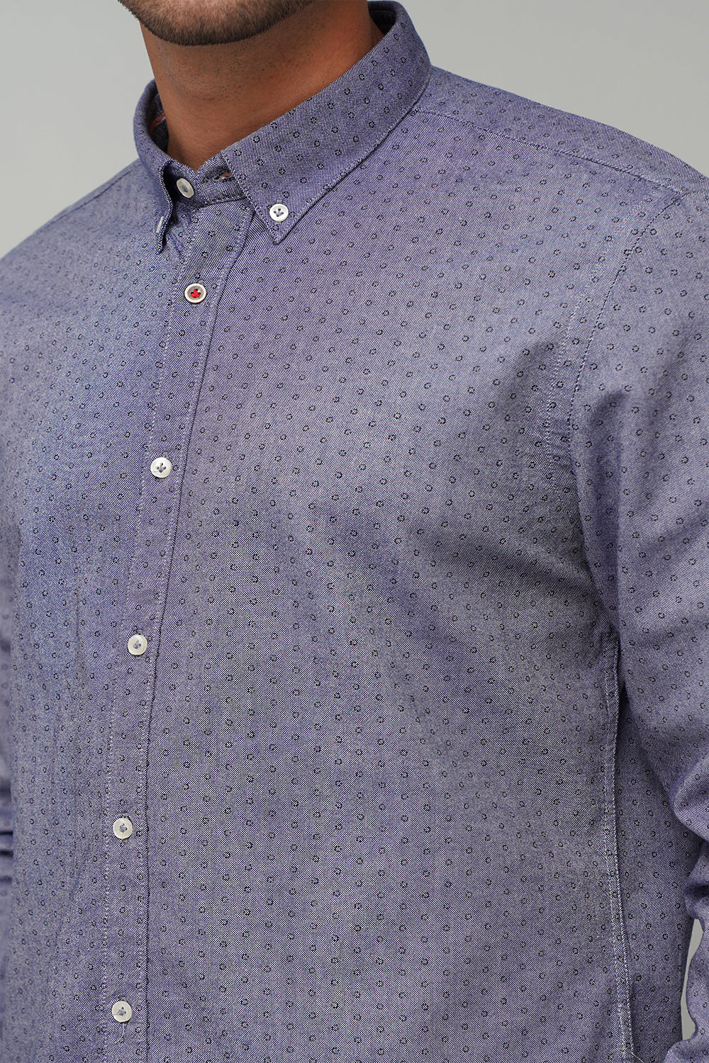 Grey Printed Casual Shirt