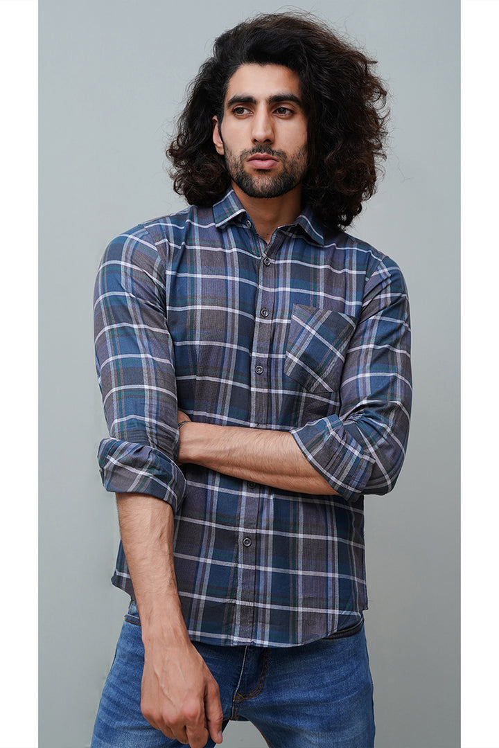 Check Grey Casual Shirt